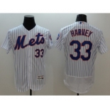 Men New York Mets #33 Matt Harvey Majestic White Flexbase Authentic Collection Player Jersey