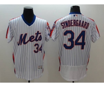 Men New York Mets #34 Noah Syndergaar Majestic White Alternate Flexbase Authentic Collection Player Jersey