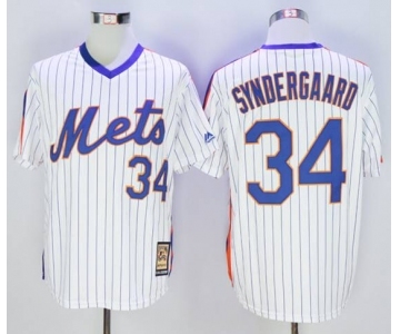 Men New York Mets #34 Noah Syndergaard Majestic White Cool Base Cooperstown Collection Player Jersey