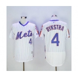 Men New York Mets #4 Lenny Dykstra Majestic White Alternate Flexbase Authentic Collection Player Jersey