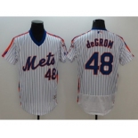 Men New York Mets #48 Jacob deGrom Majestic White Alternate Flexbase Authentic Collection Player Jersey