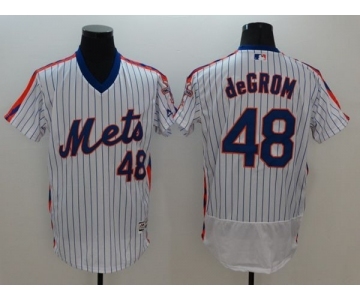 Men New York Mets #48 Jacob deGrom Majestic White Alternate Flexbase Authentic Collection Player Jersey