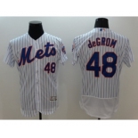 Men New York Mets #48 Jacob deGrom Majestic White Flexbase Authentic Collection Player Jersey