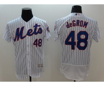 Men New York Mets #48 Jacob deGrom Majestic White Flexbase Authentic Collection Player Jersey