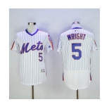 Men New York Mets #5 David Wright Majestic White Alternate Flexbase Authentic Collection Player Jersey