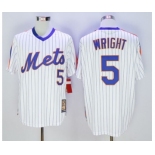 Men New York Mets #5 David Wright Majestic White Cool Base Cooperstown Collection Player Jersey