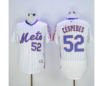 Men New York Mets #52 Yoenis Cespedes Majestic White Alternate Flexbase Authentic Collection Player Jersey