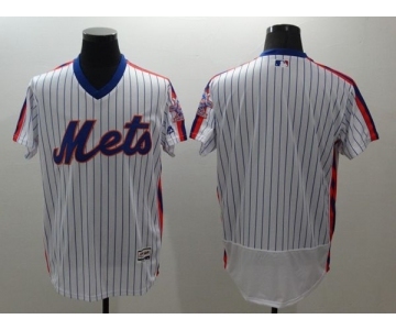 Men New York Mets Blank Majestic White Alternate Flexbase Authentic Collection Player Jersey