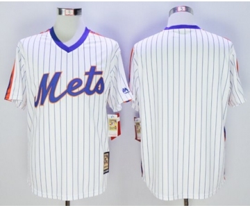 Men New York Mets Blank Majestic White Cool Base Cooperstown Collection Player Jersey