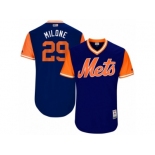 Men's 2017 Little League World Series Mets #29 Tommy Milone Milone Royal Jersey