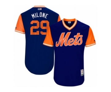 Men's 2017 Little League World Series Mets #29 Tommy Milone Milone Royal Jersey