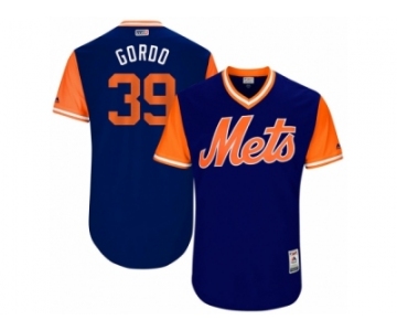 Men's 2017 Little League World Series Mets #39 Jerry Blevins Gordo Royal Jersey