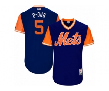 Men's 2017 Little League World Series Mets #5 David Wright D-Dub Royal Jersey