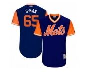 Men's 2017 Little League World Series Mets #65 Robert Gsellman G-Man Royal Jersey