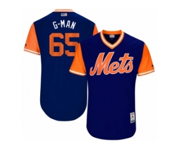 Men's 2017 Little League World Series Mets #65 Robert Gsellman G-Man Royal Jersey