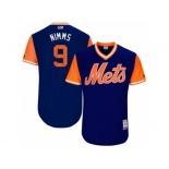 Men's 2017 Little League World Series Mets #9 Brandon Nimmo Nimms Royal Jersey