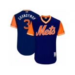 Men's 2017 Little League World Series Mets Curtis Granderson #3 Grandyman Royal Jersey