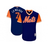 Men's 2017 Little League World Series Mets Jose Reyes #7 La Melaza Royal Jersey