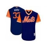 Men's 2017 Little League World Series Mets Matt Harvey #33 Harv Royal Jersey