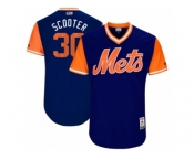 Men's 2017 Little League World Series Mets Michael Conforto #30 Scooter Royal Jersey