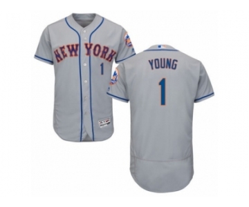 Men's Majestic New York Mets #1 Chris Young Grey Flexbase Authentic Collection MLB Jersey