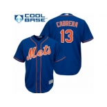 Men's Majestic New York Mets #13 Asdrubal Cabrera Authentic Royal Blue Alternate Home Cool Base MLB Jersey