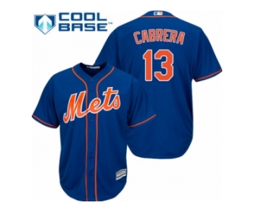 Men's Majestic New York Mets #13 Asdrubal Cabrera Authentic Royal Blue Alternate Home Cool Base MLB Jersey