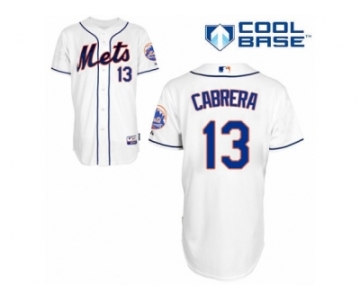 Men's Majestic New York Mets #13 Asdrubal Cabrera Authentic White Alternate Cool Base MLB Jersey