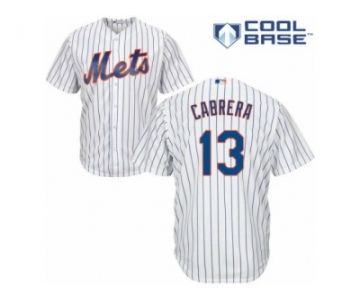 Men's Majestic New York Mets #13 Asdrubal Cabrera Authentic White Home Cool Base MLB Jersey