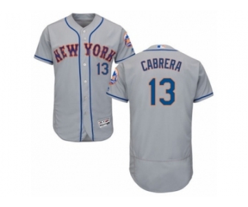 Men's Majestic New York Mets #13 Asdrubal Cabrera Grey Flexbase Authentic Collection MLB Jersey