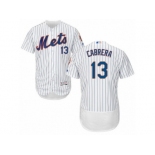 Men's Majestic New York Mets #13 Asdrubal Cabrera White Flexbase Authentic Collection MLB Jersey