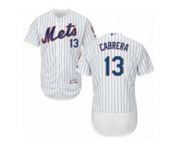 Men's Majestic New York Mets #13 Asdrubal Cabrera White Flexbase Authentic Collection MLB Jersey