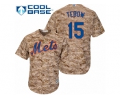 Men's Majestic New York Mets #15 Tim Tebow Authentic Camo Alternate Cool Base MLB Jersey