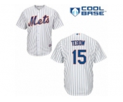 Men's Majestic New York Mets #15 Tim Tebow Replica White Home Cool Base MLB Jersey