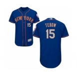 Men's Majestic New York Mets #15 Tim Tebow Royal Gray Flexbase Authentic Collection MLB Jersey