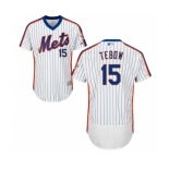 Men's Majestic New York Mets #15 Tim Tebow White Royal Flexbase Authentic Collection MLB Jersey