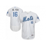 Men's Majestic New York Mets #16 Alejandro De Aza Authentic White 2016 Father's Day Fashion Flex Base MLB Jersey