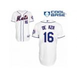 Men's Majestic New York Mets #16 Alejandro De Aza Authentic White Alternate Cool Base MLB Jersey