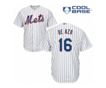 Men's Majestic New York Mets #16 Alejandro De Aza Authentic White Home Cool Base MLB Jersey