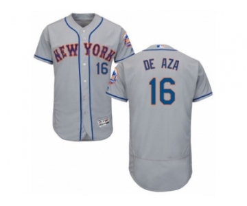 Men's Majestic New York Mets #16 Alejandro De Aza Grey Flexbase Authentic Collection MLB Jersey