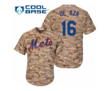 Men's Majestic New York Mets #16 Alejandro De Aza Replica Camo Alternate Cool Base MLB Jersey