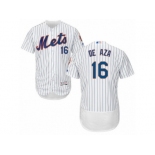 Men's Majestic New York Mets #16 Alejandro De Aza White Flexbase Authentic Collection MLB Jersey