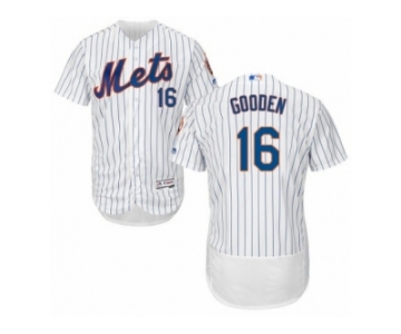 Men's Majestic New York Mets #16 Dwight Gooden White Flexbase Authentic Collection MLB Jersey