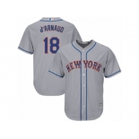 Men's Majestic New York Mets #18 Travis d'Arnaud Replica Grey Road Cool Base MLB Jersey