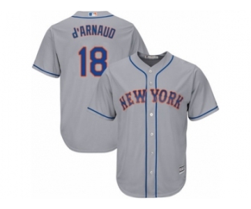 Men's Majestic New York Mets #18 Travis d'Arnaud Replica Grey Road Cool Base MLB Jersey