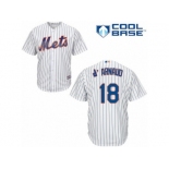 Men's Majestic New York Mets #18 Travis d'Arnaud Replica White Home Cool Base MLB Jersey