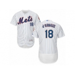 Men's Majestic New York Mets #18 Travis d'Arnaud White Flexbase Authentic Collection MLB Jersey