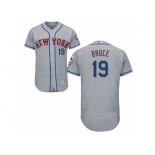 Men's Majestic New York Mets #19 Jay Bruce Grey Flexbase Authentic Collection MLB Jersey