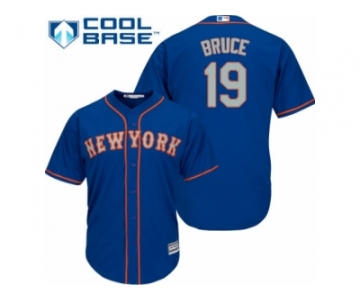 Men's Majestic New York Mets #19 Jay Bruce Replica Royal Blue Alternate Road Cool Base MLB Jersey