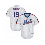 Men's Majestic New York Mets #19 Jay Bruce Replica White Alternate Cool Base MLB Jersey